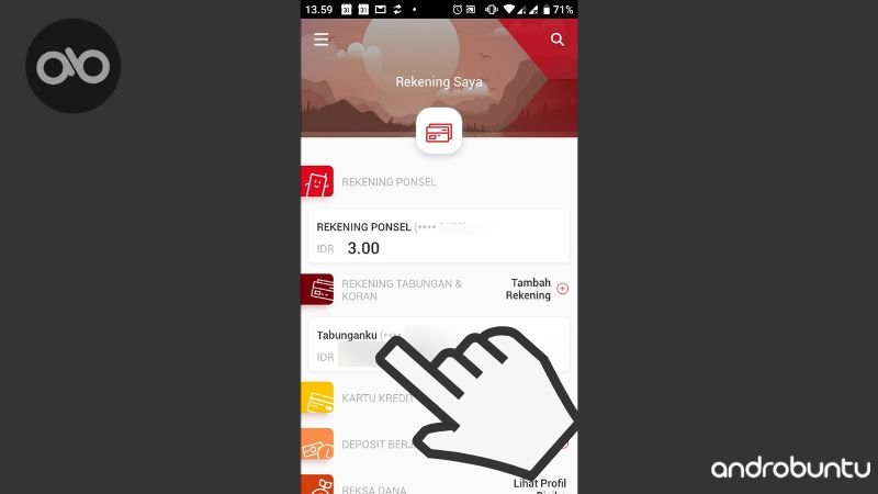 Cara Melihat Nomor Rekening CIMB Niaga di Go Mobile by Androbuntu 4