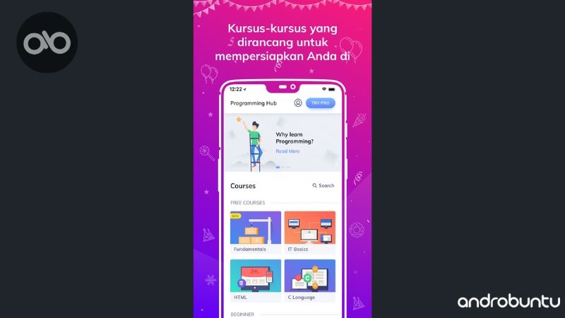 Aplikasi Android Terbaik untuk Belajar Pemrograman dari Rumah by Androbuntu 2