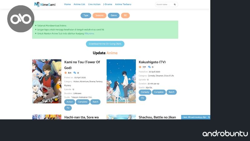 Situs Download Anime Terbaik by Androbuntu 2