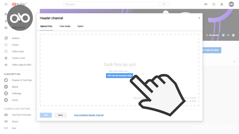 Cara Mengganti Banner YouTube di Android by Androbuntu 4