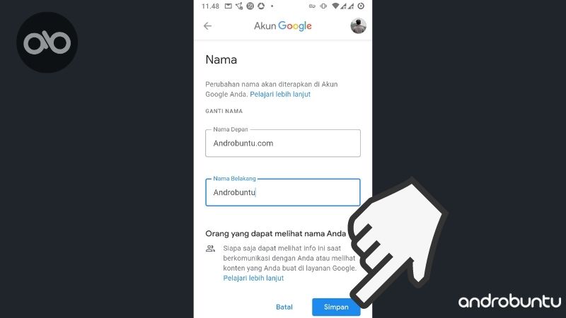 Cara Mengganti Nama di Google Classroom by Androbuntu 5