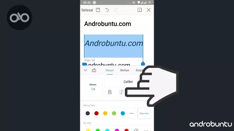 Cara Membuat Tulisan Miring Tebal di WPS Office by Androbuntu 5