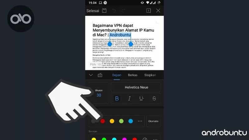 Cara Mengubah Warna Teks di WPS Office by Androbuntu 3