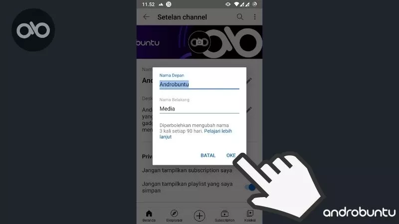 Cara Ganti Nama Channel YouTube by Androbuntu 5