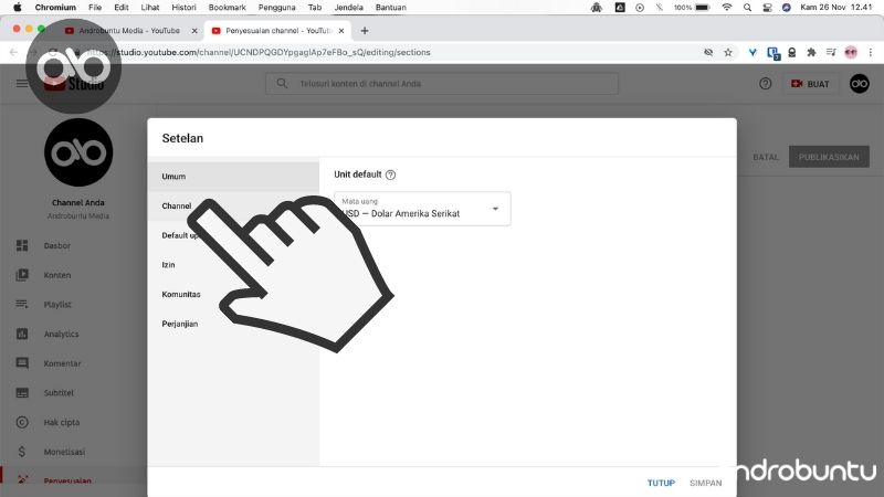 Cara Ganti Nama Channel Youtube di PC by Androbuntu 4