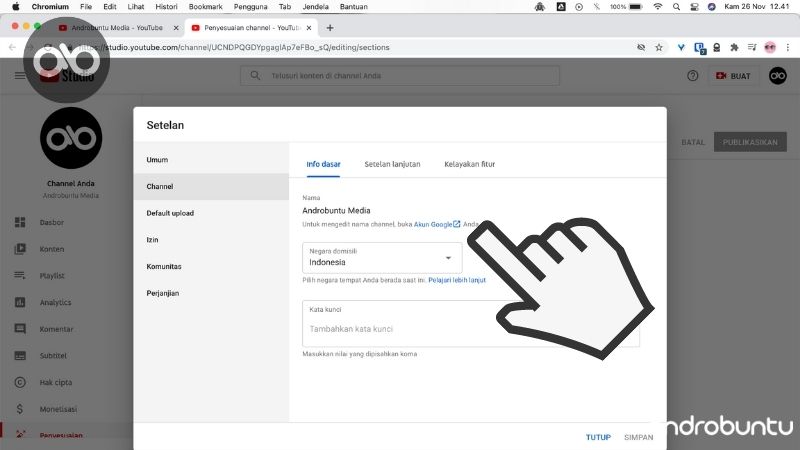 Cara Ganti Nama Channel Youtube di PC by Androbuntu 5