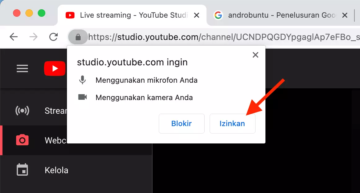 Cara Live Streaming di YouTube Melalui Browser di PC by Androbuntu 4