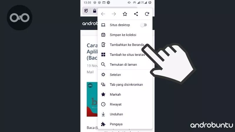 Cara Menambahkan Website ke Home Screen Android by Androbuntu 3