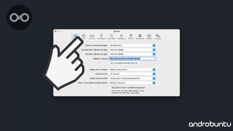 Cara Menyembunyikan atau Menampilkan Ikon Situs Web di Safari by Androbuntu 2