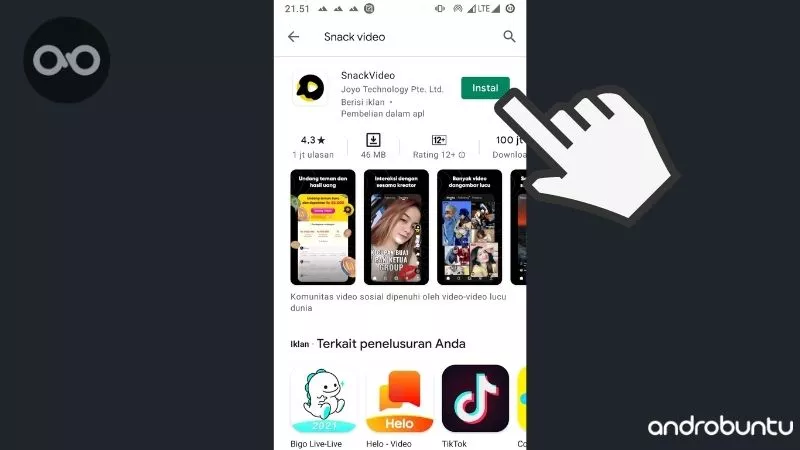 Cara Daftar Snack Video by Androbuntu 1