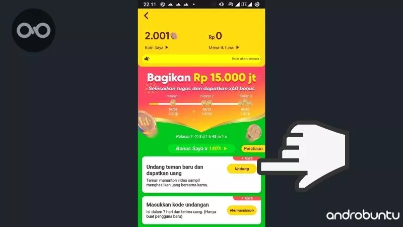 Cara Daftar Snack Video by Androbuntu 12