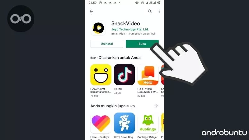 Cara Daftar Snack Video by Androbuntu 2