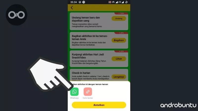 Cara Mendapatkan Koin di Snack Video by Androbuntu 7