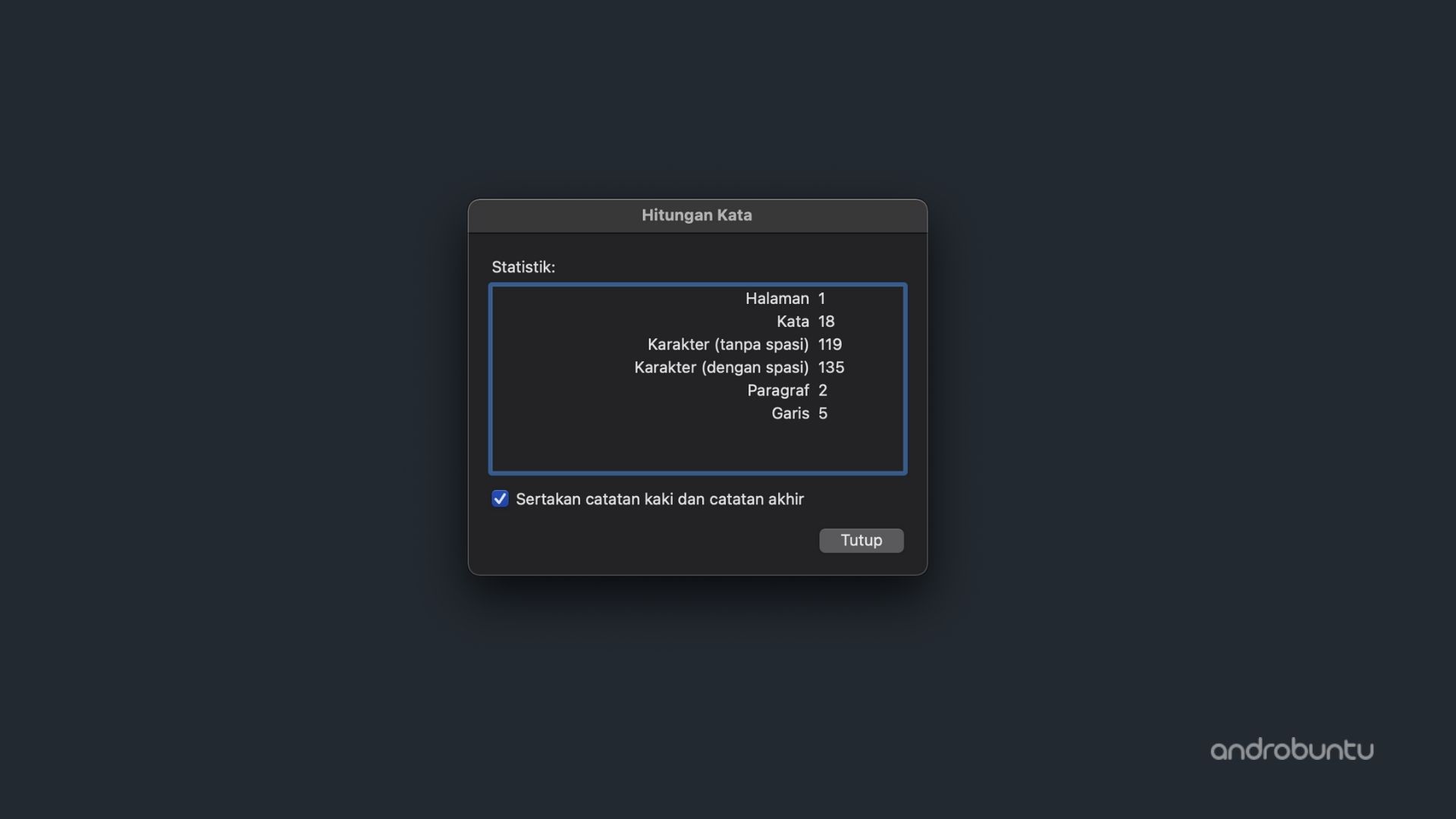 Cara Menghitung Kata di Microsooft Word by Androbuntu