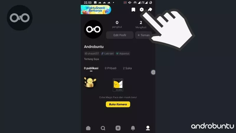 Cara Mengubah Profil Menjadi Pribadi di Snack Video by Androbuntu 2
