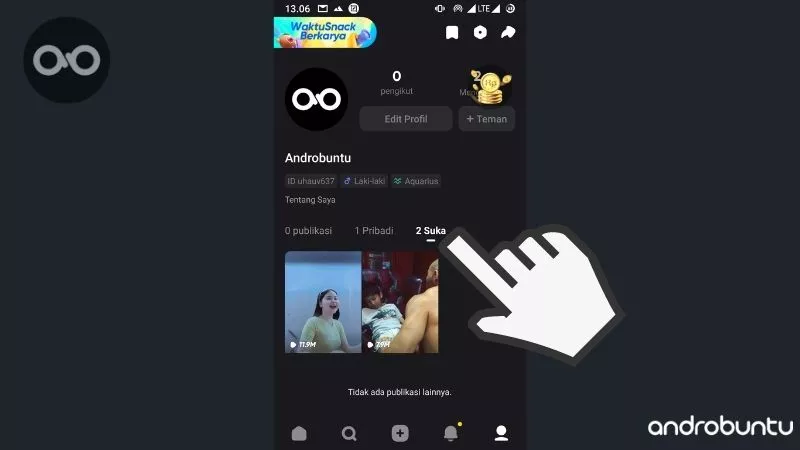 Cara Menyembunyikan Video yang Kamu Sukai di Snack Video by Androbuntu 5