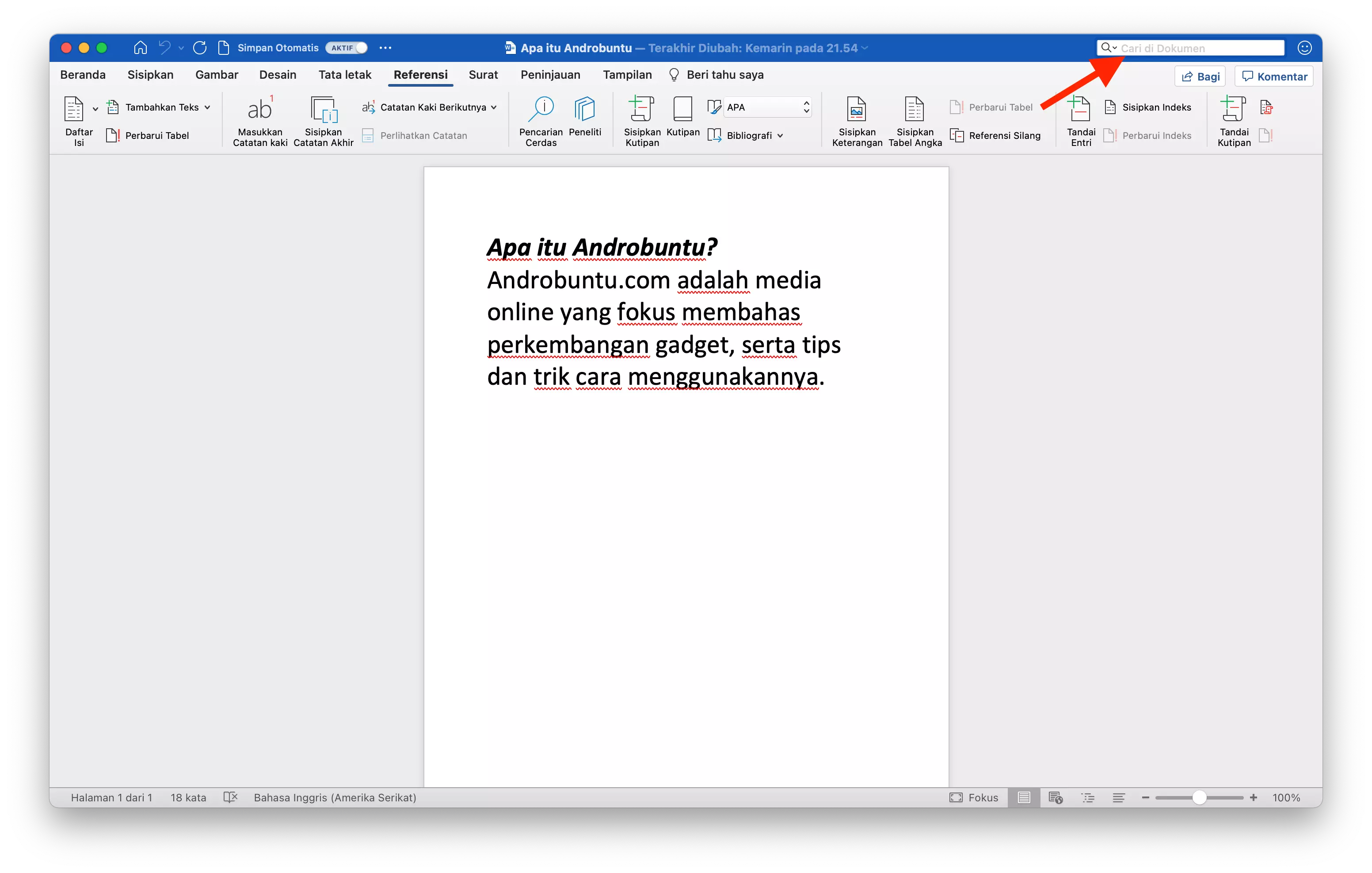 Cara Mencari Kata atau Kalimat di Microsoft Word by Androbuntu 2