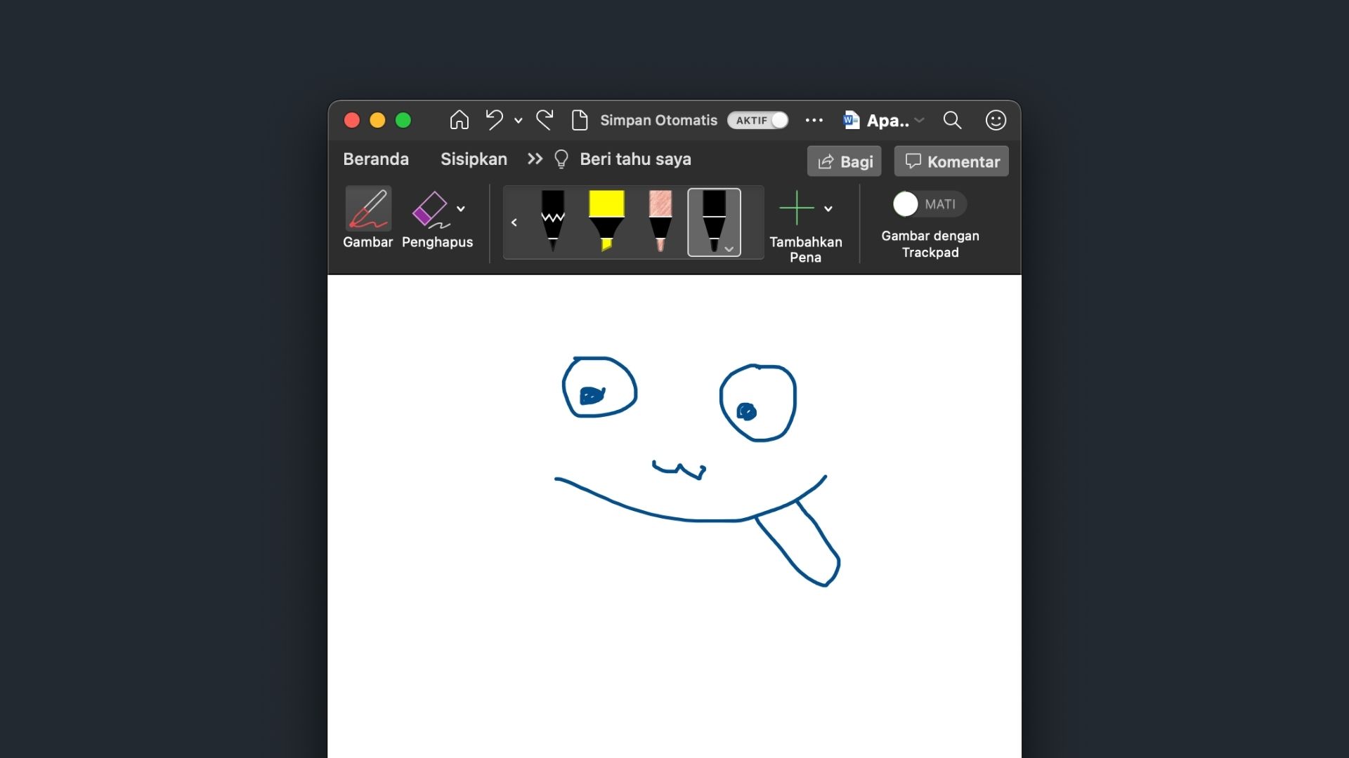 Cara Menggambar dengan Mouse di Microsoft Word by Androbuntu