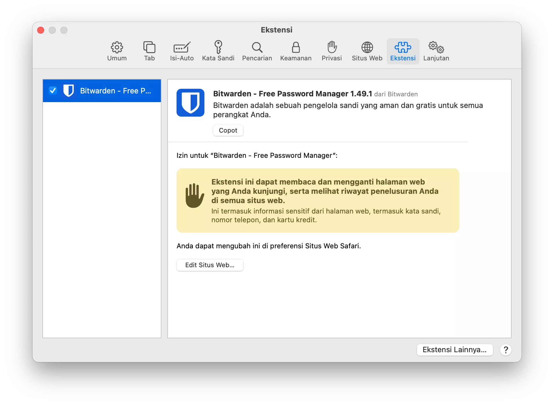 Cara Menghapus Ekstensi di Safari by Androbuntu 8