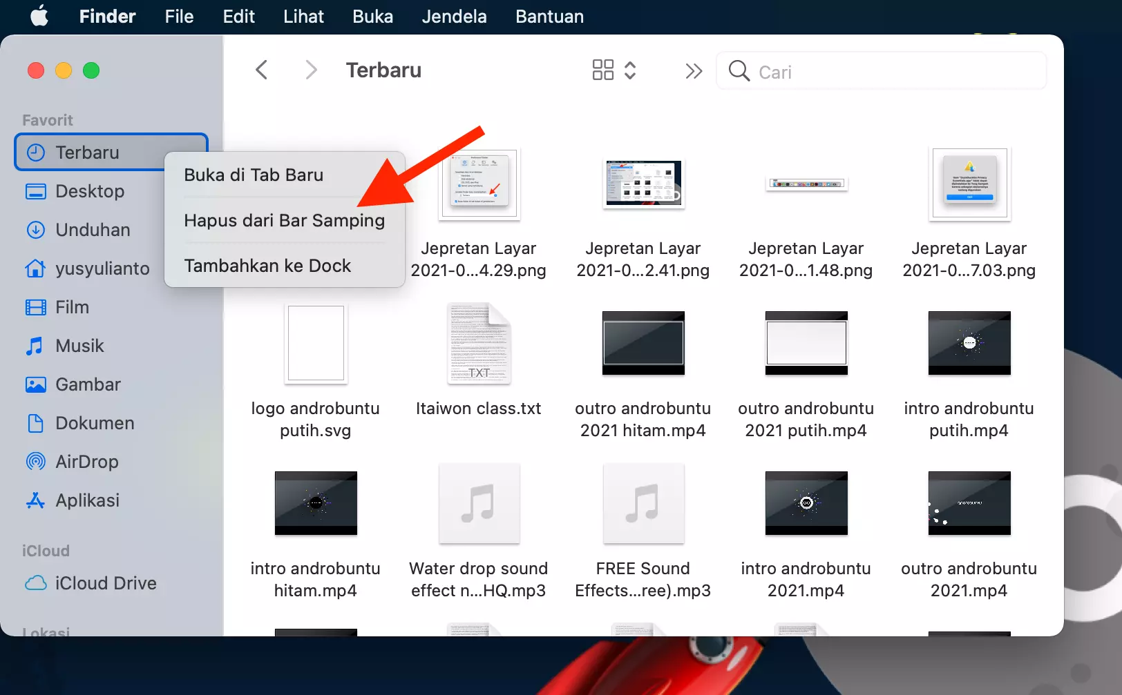 Cara Menyembunyikan Folder Terbaru Pada Finder Mac by Androbuntu 5
