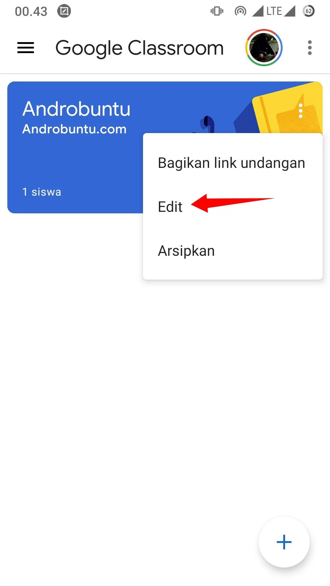Cara Mengganti Nama Kelas di Google Classroom by Androbuntu 2