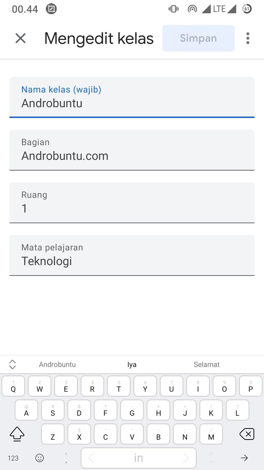 Cara Mengganti Nama Kelas di Google Classroom by Androbuntu 4