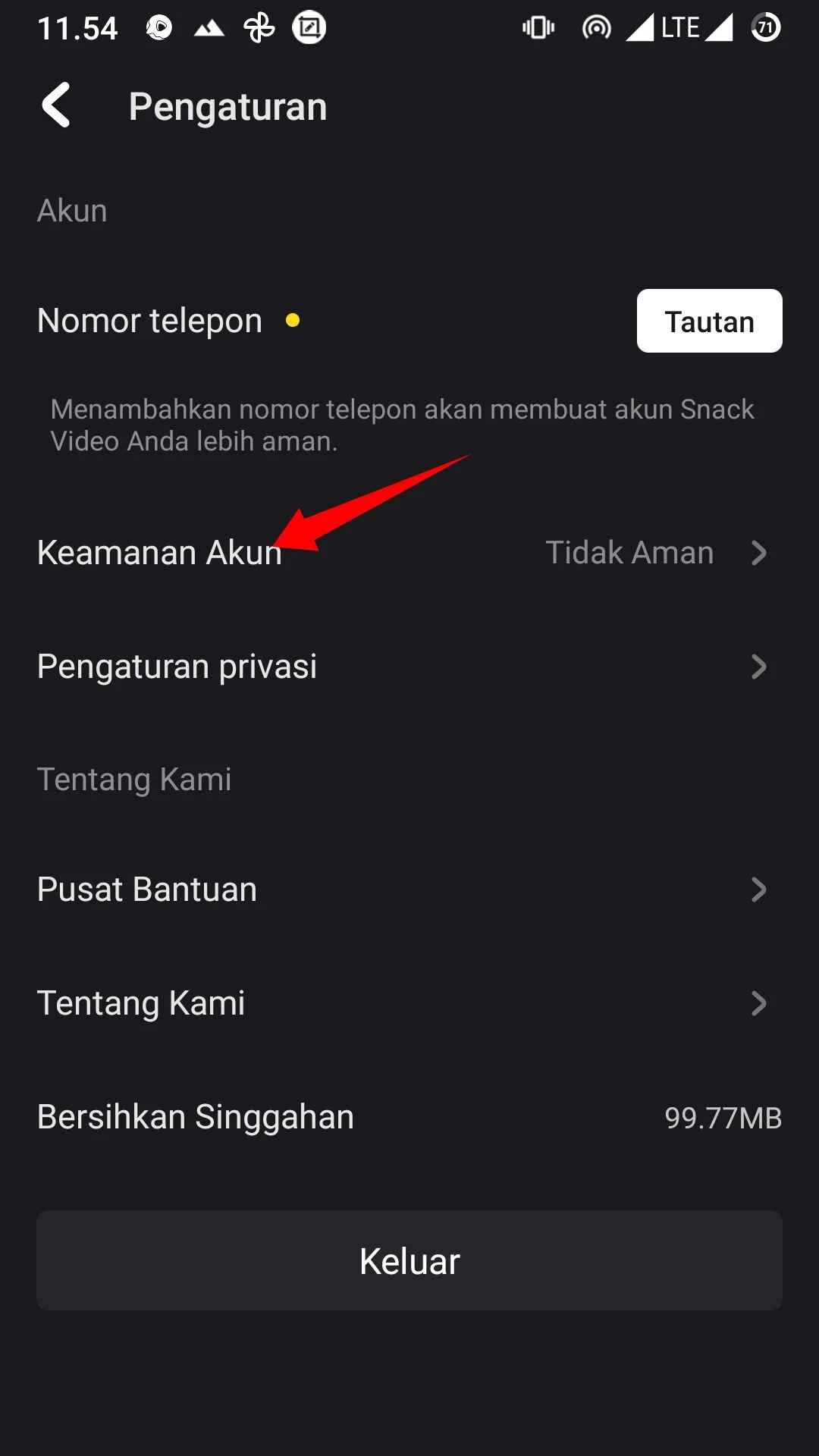 Cara Menghapus Akun Snack Video by Androbuntu 3