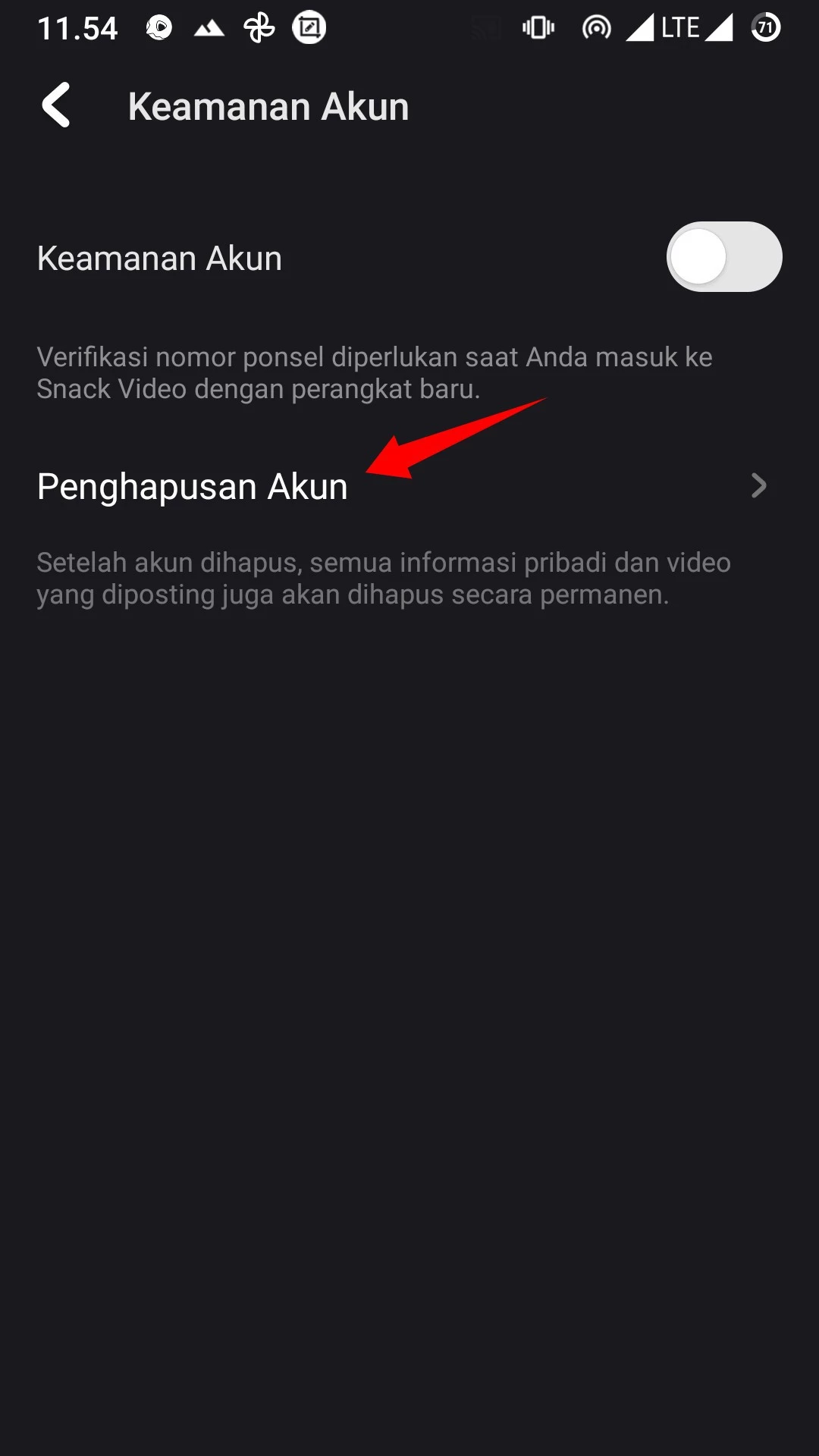 Cara Menghapus Akun Snack Video by Androbuntu 4