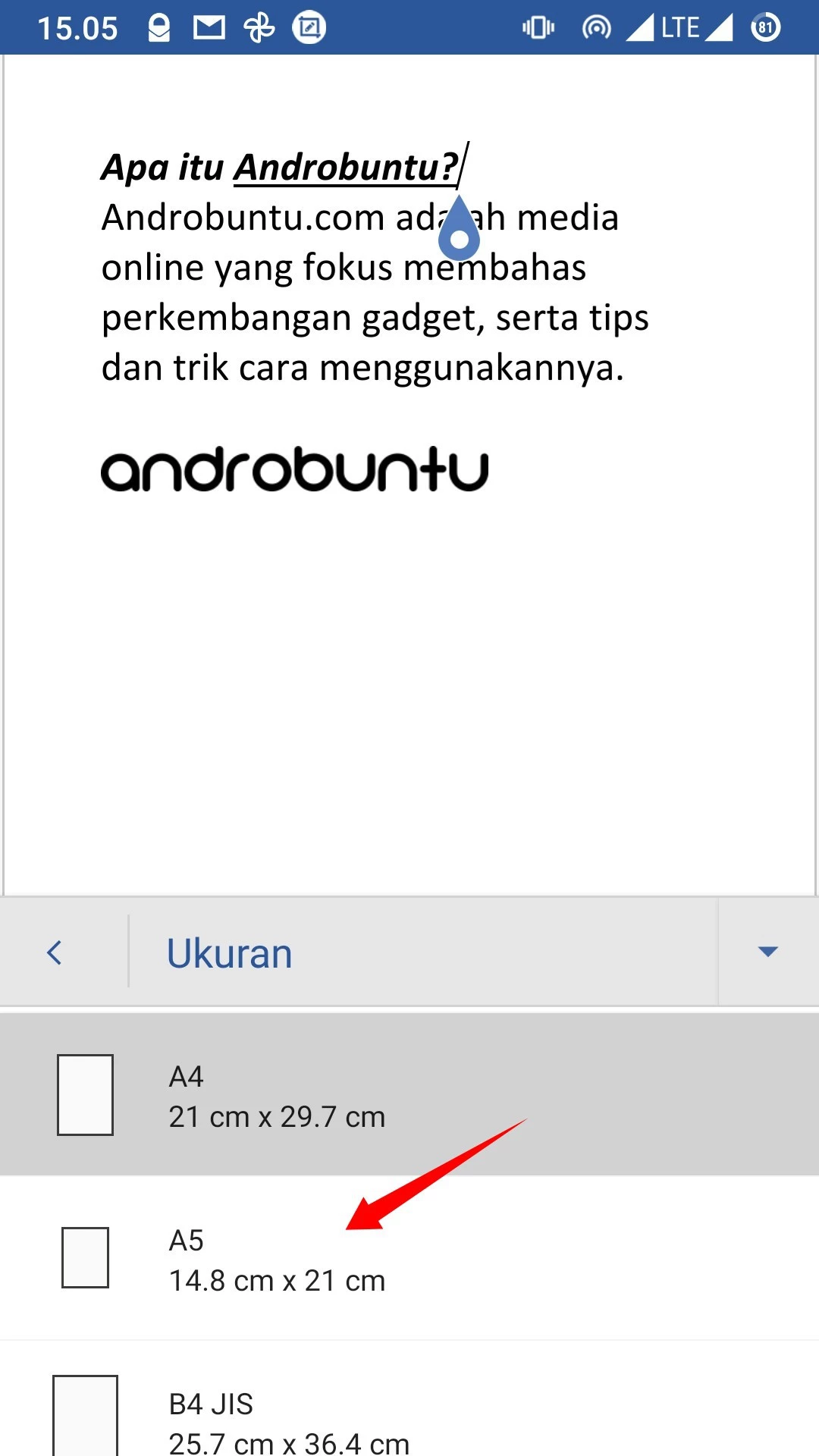 Cara Mengubah Ukuran Kertas di Microsoft Word by Androbuntu 8