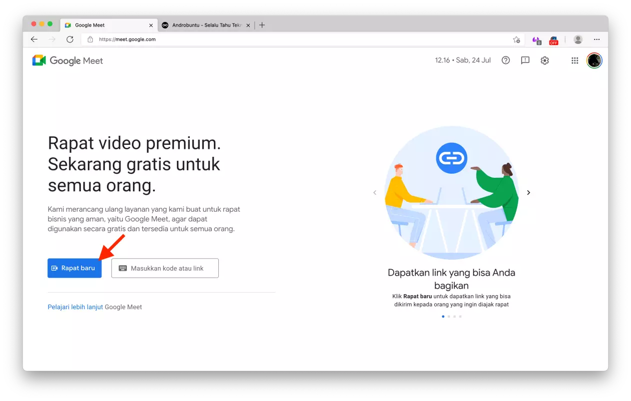 Cara Membuat Rapat Baru di Google Meet by Androbuntu 5