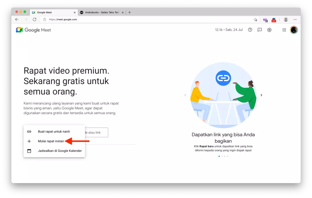 Cara Membuat Rapat Baru di Google Meet by Androbuntu 6