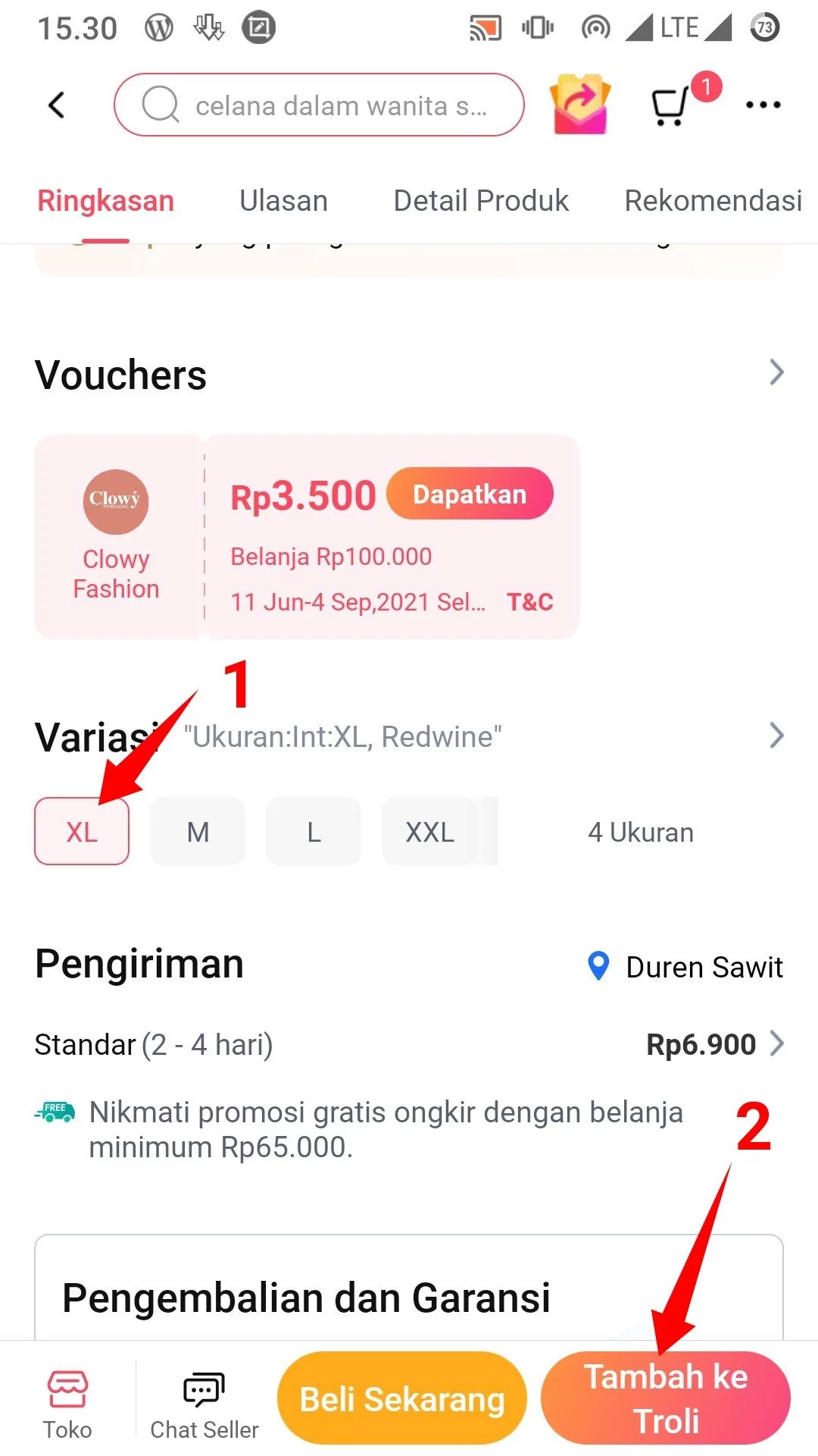 Cara Memesan Barang di Lazada Lebih dari Satu Beda Ukuran by Androbuntu 2