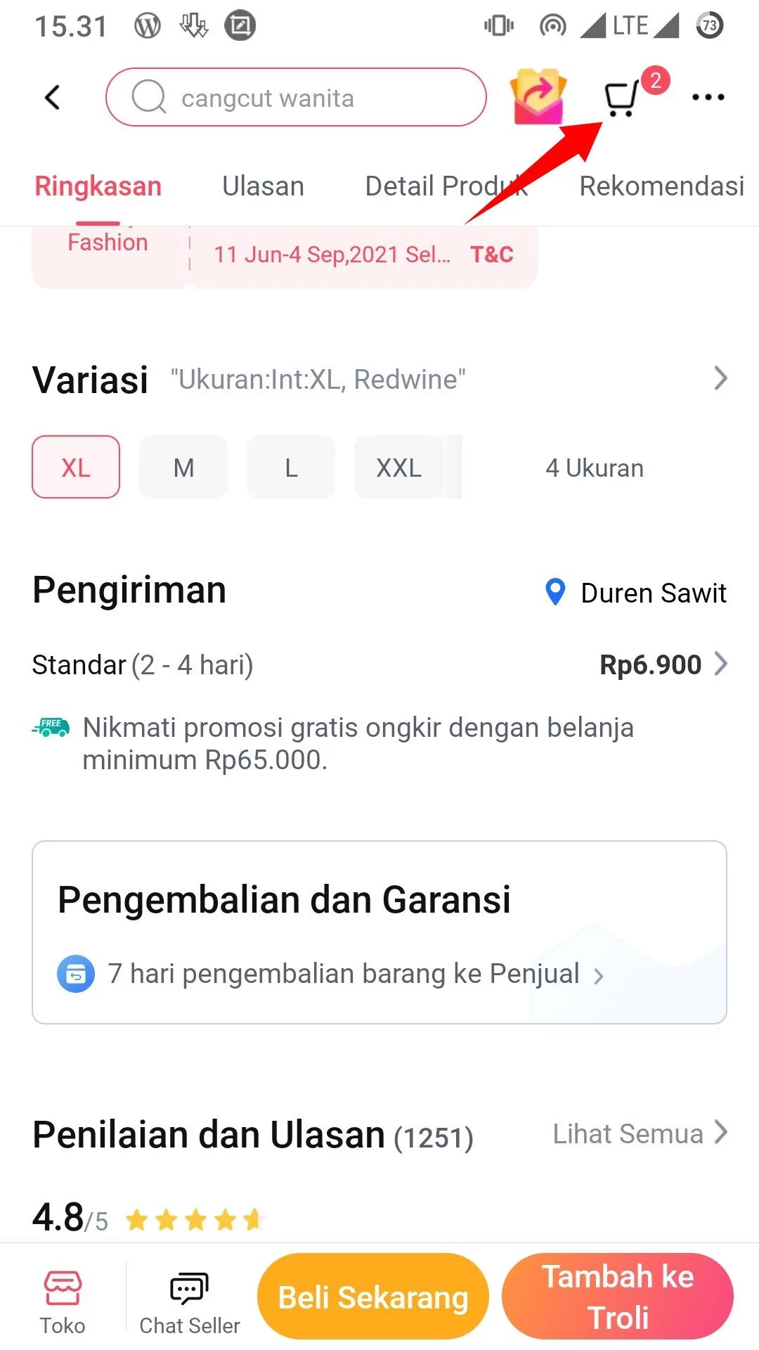 Cara Memesan Barang di Lazada Lebih dari Satu Beda Ukuran by Androbuntu 3