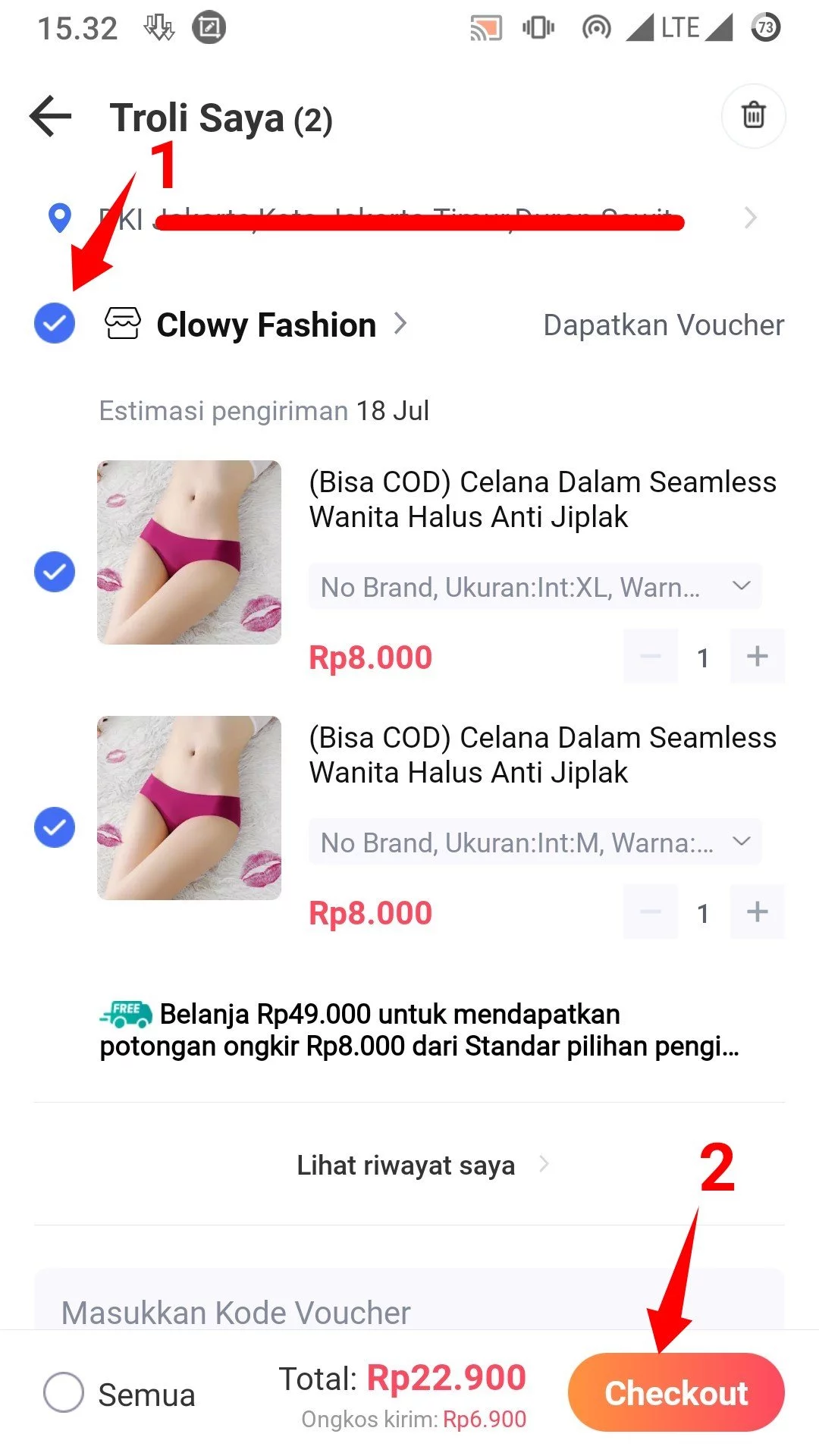 Cara Memesan Barang di Lazada Lebih dari Satu Beda Ukuran by Androbuntu 4