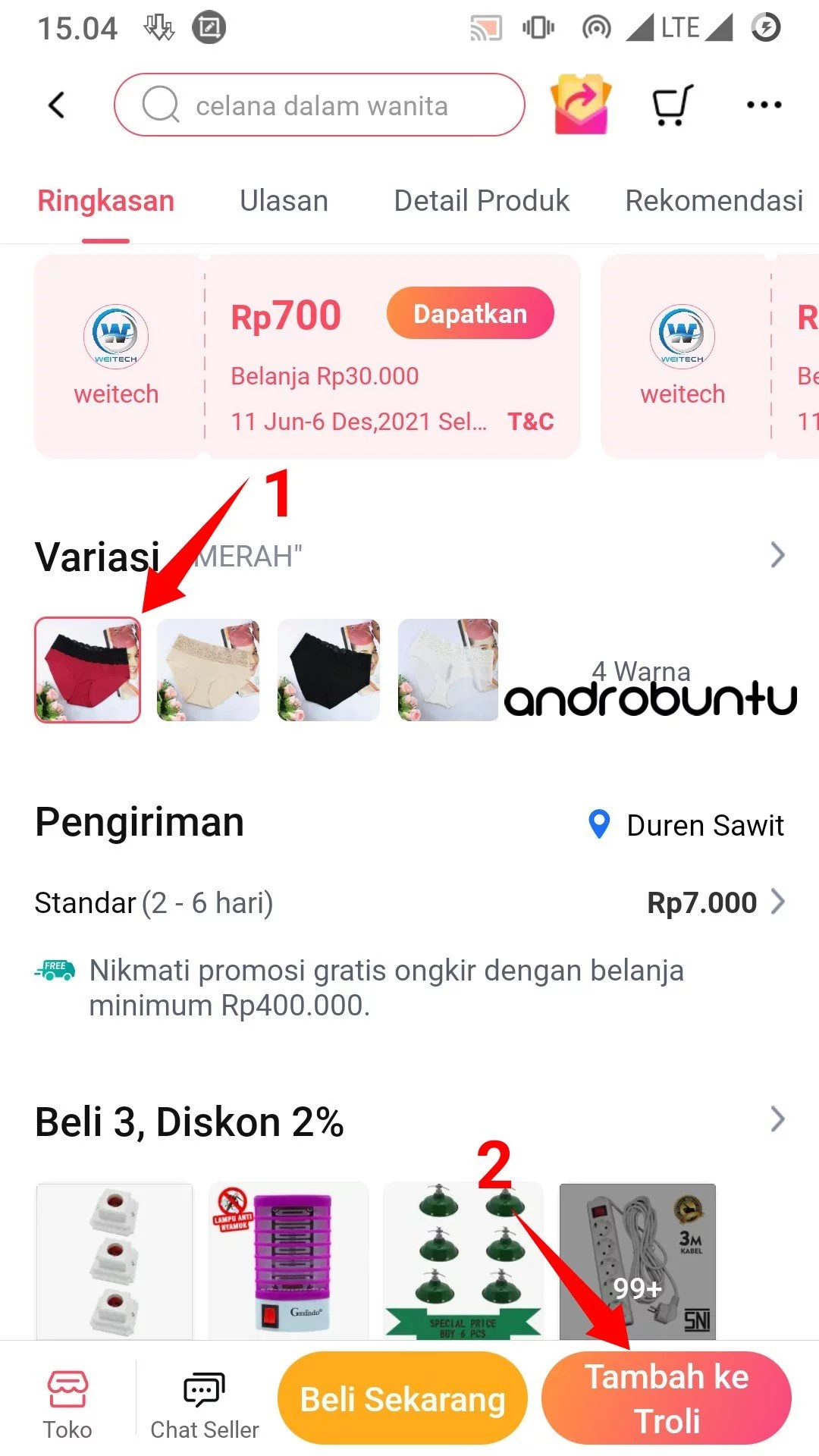 Cara Memesan Barang di Lazada Lebih dari Satu Beda Warna by Androbuntu 1