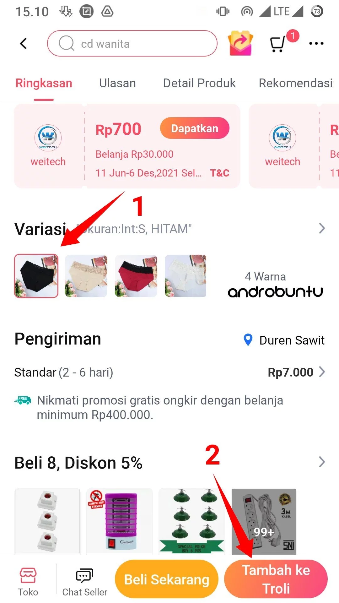 Cara Memesan Barang di Lazada Lebih dari Satu Beda Warna by Androbuntu 2
