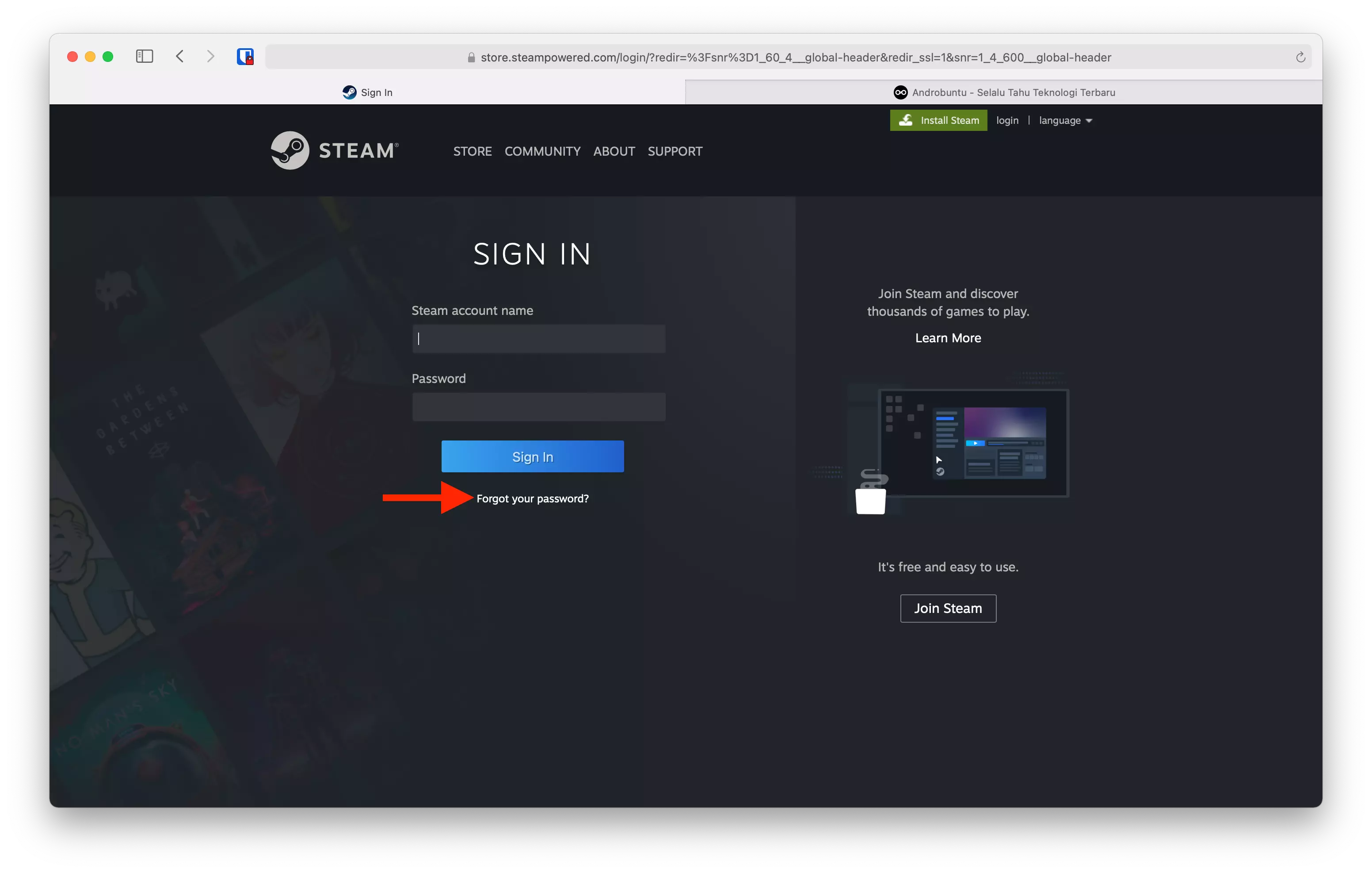 Cara Mengembalikan Password Steam yang Lupa by Androbuntu 2