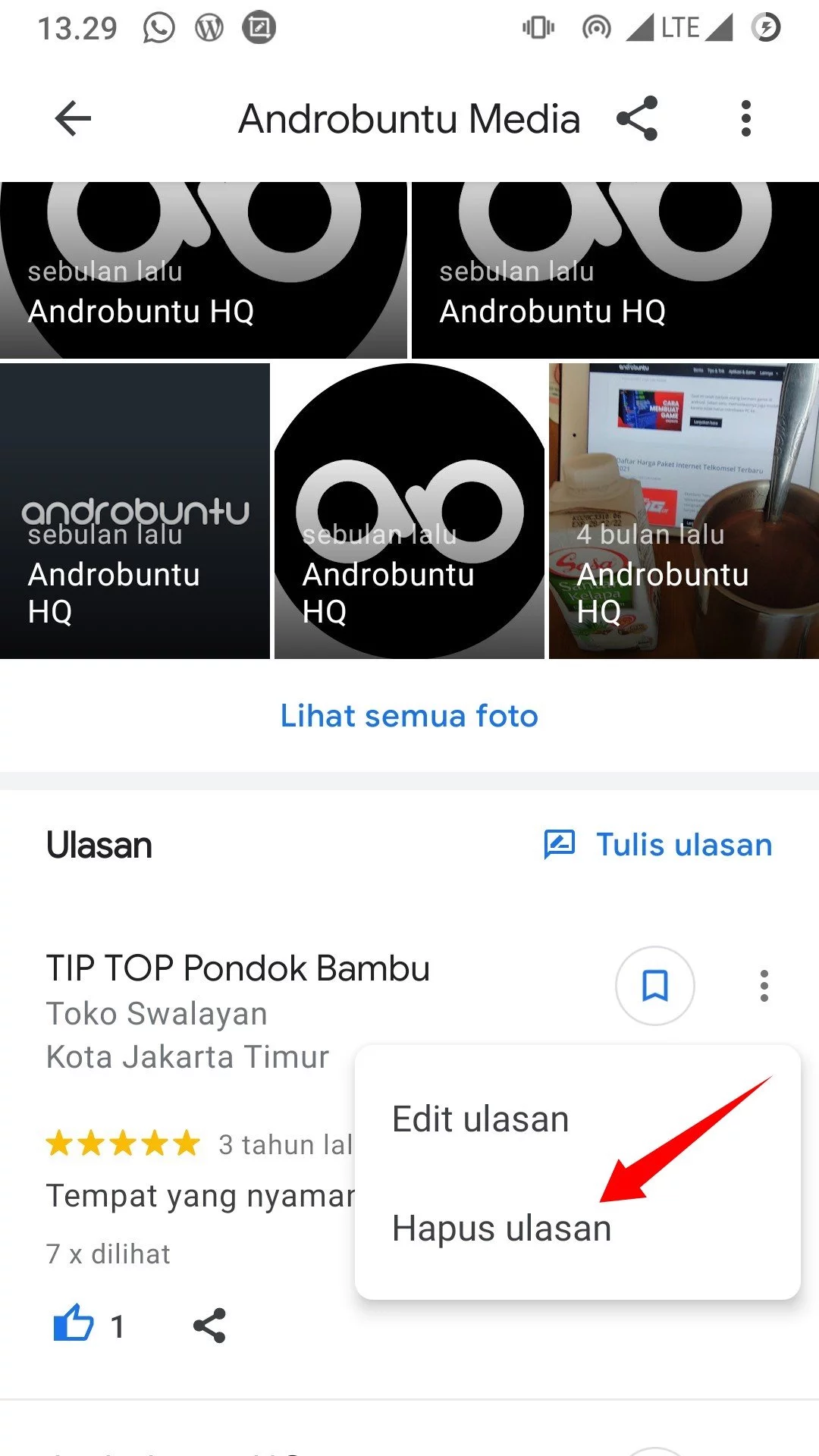 Cara Menghapus dan Mengubah Ulasan di Google Maps by Androbuntu 4