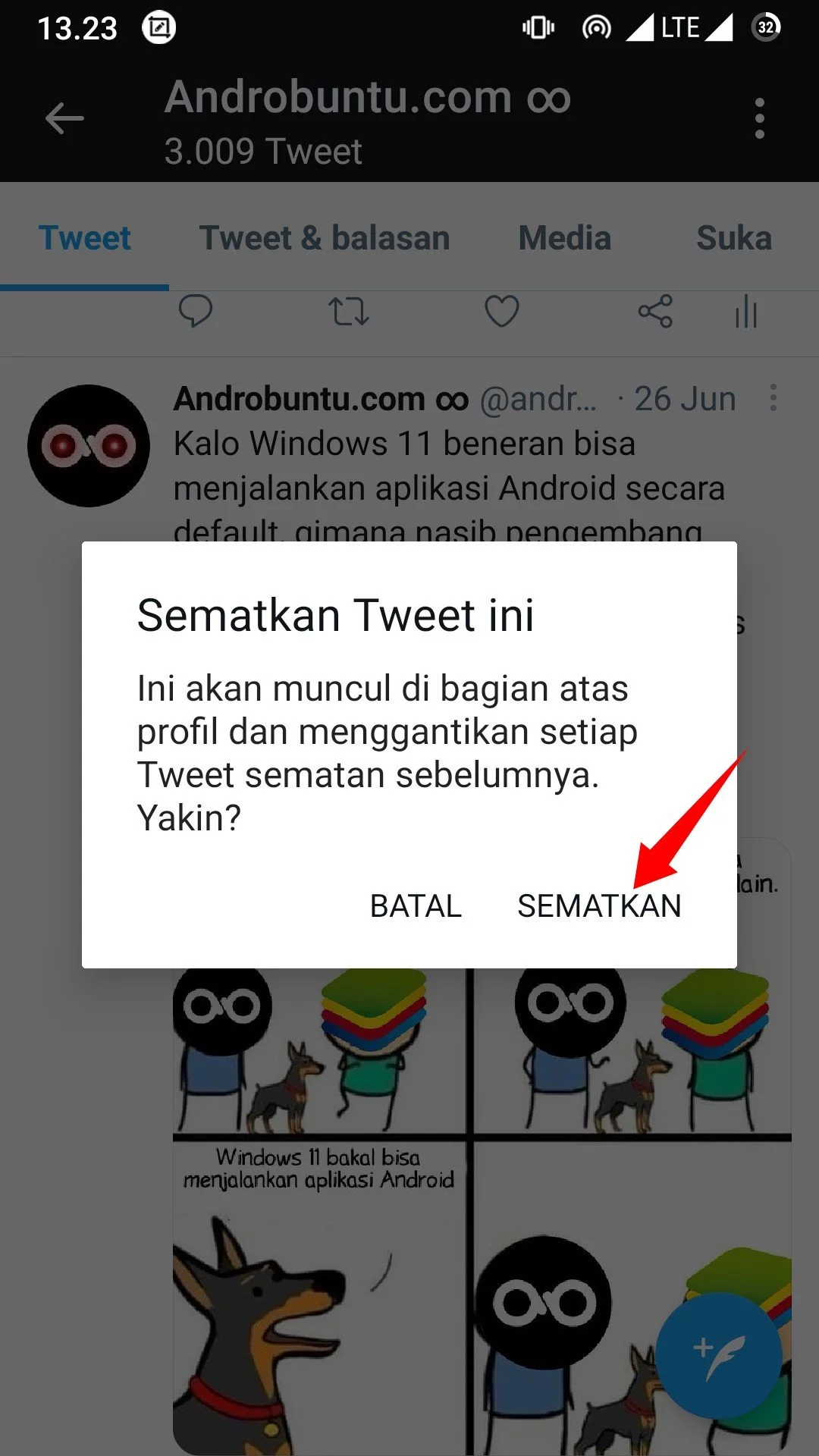 Cara Menyematkan Tweet di Profil Twitter by Androbuntu 6