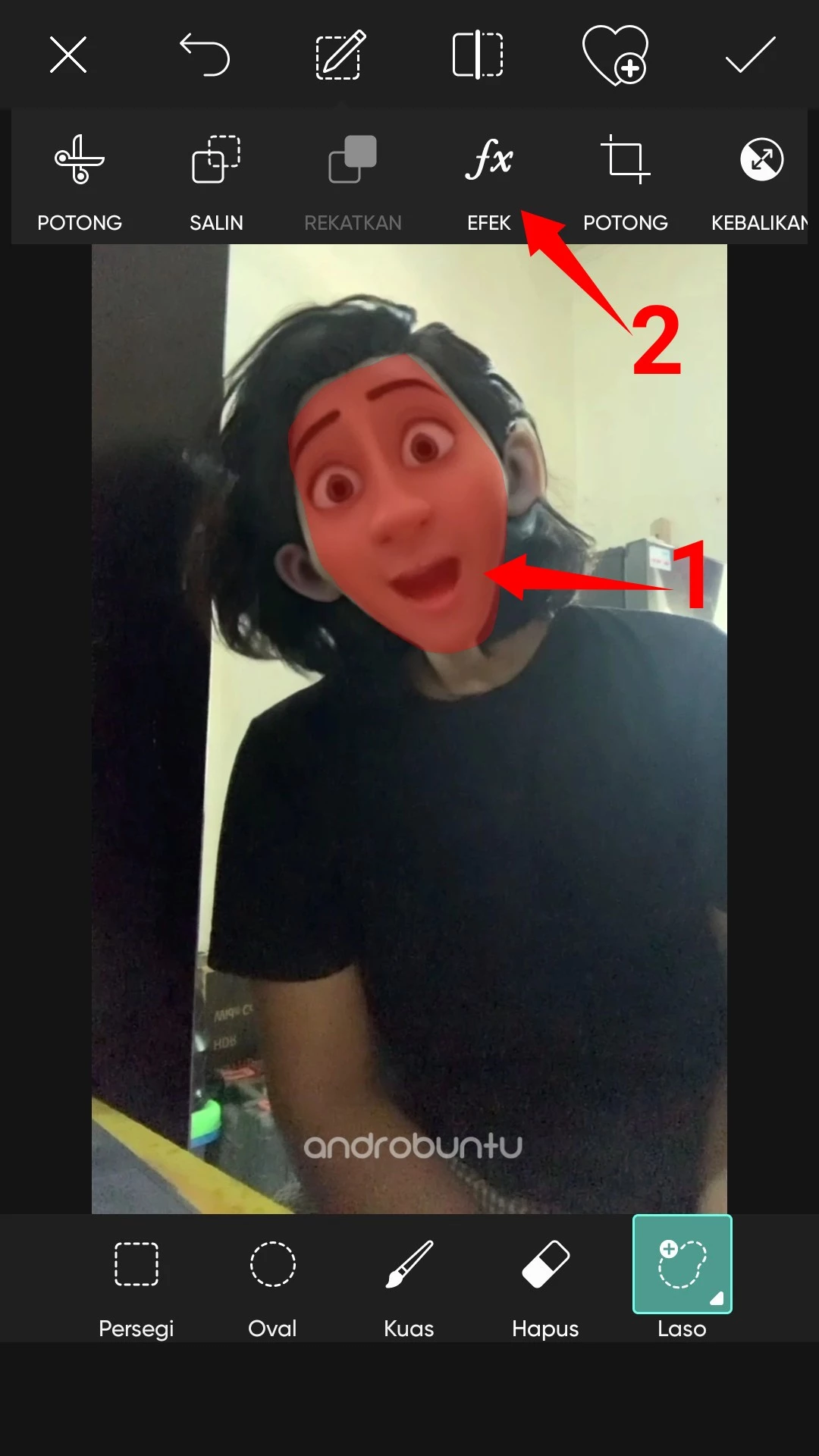 Cara Blur Wajah di PicsArt by Androbuntu 5