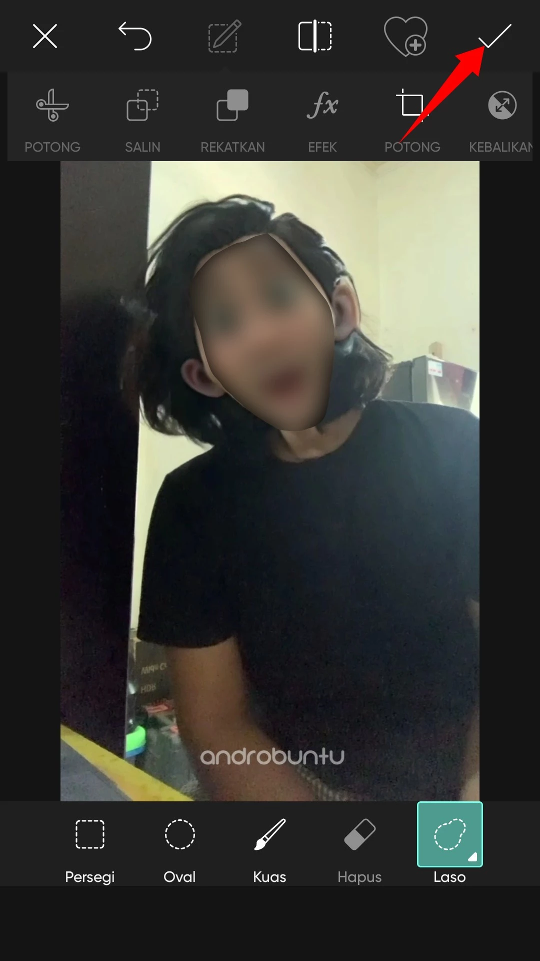 Cara Blur Wajah di PicsArt by Androbuntu 8