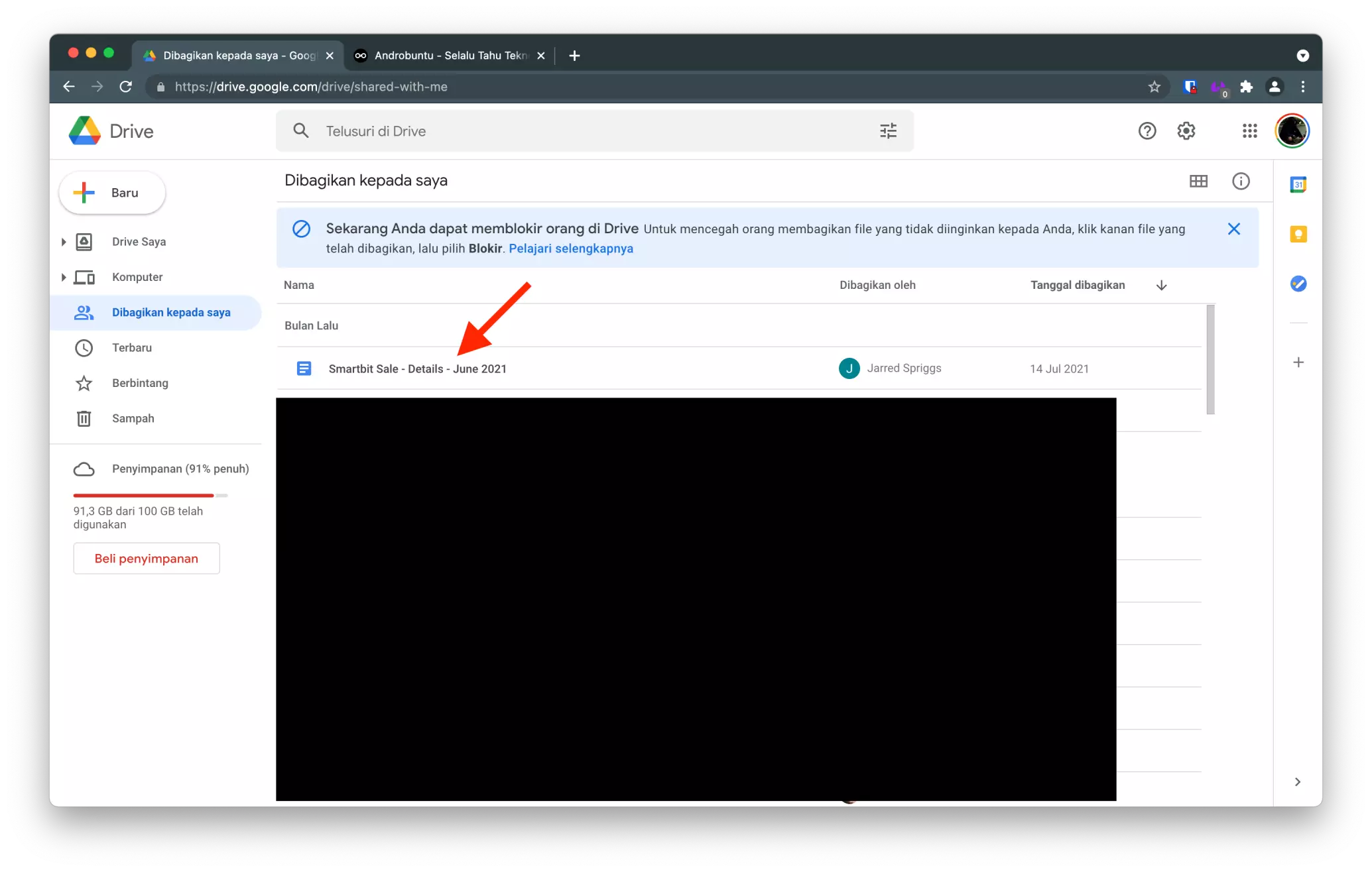 Cara Memblokir Spam di Google Drive by Androbuntu 2