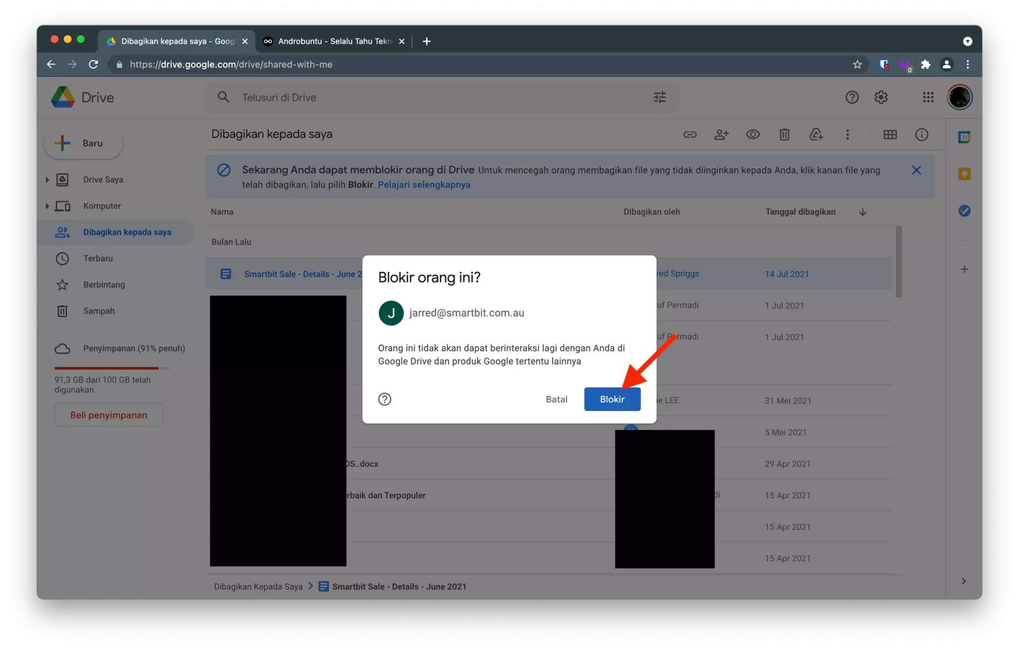 Cara Memblokir Spam di Google Drive by Androbuntu 4