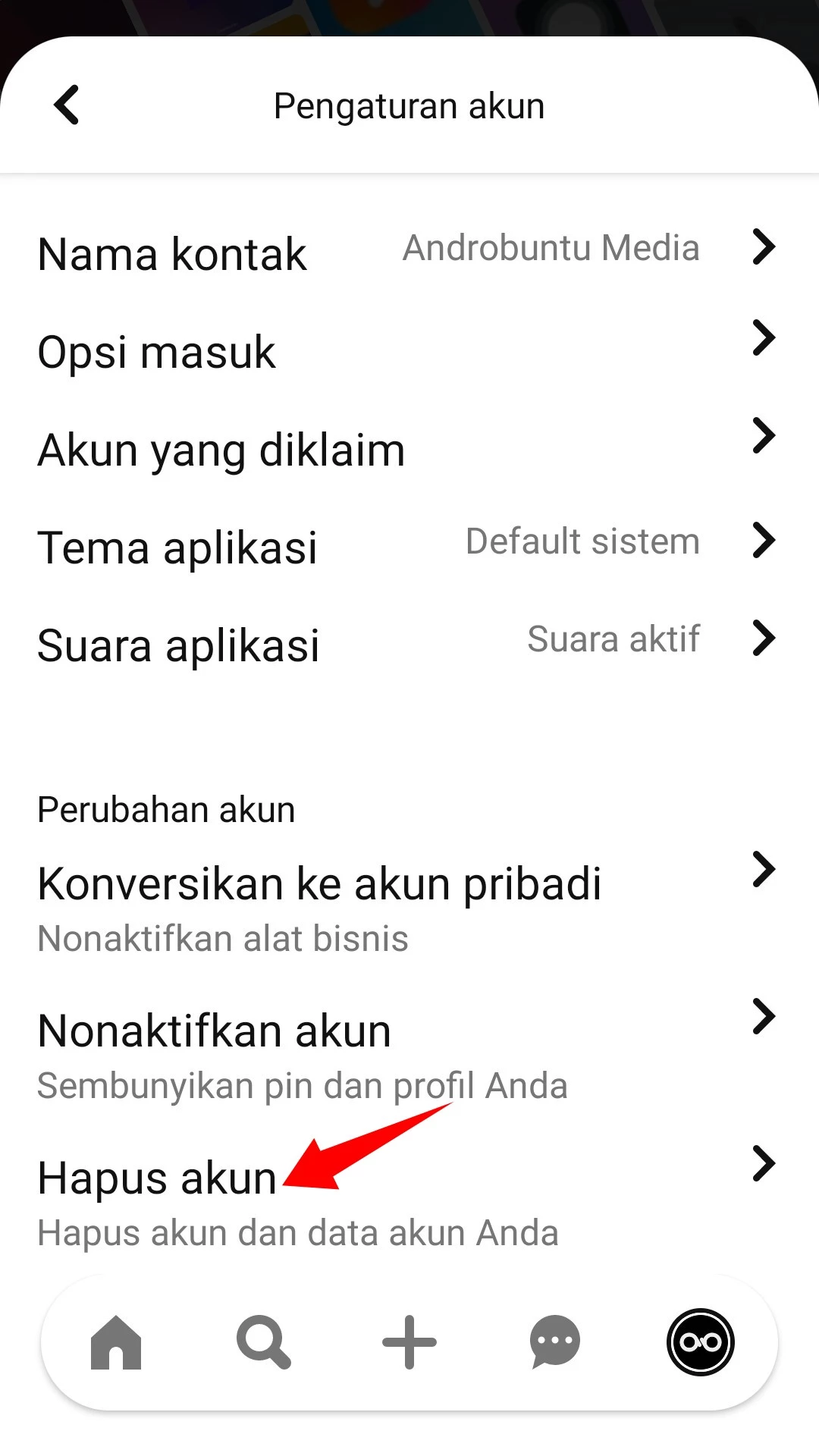 Cara Menghapus Akun Pinterest by Androbuntu 11
