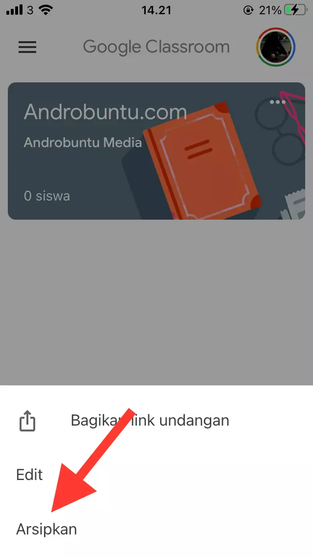 Cara Menghapus Kelas di Google Classroom by Androbuntu 2