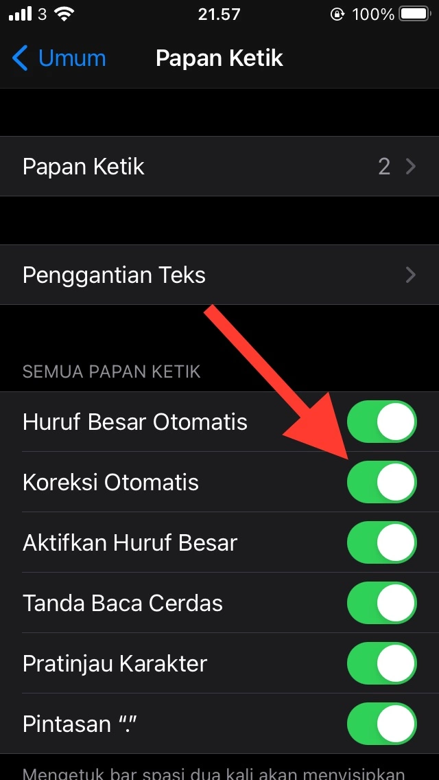 Cara Menonaktifkan Koreksi Otomatis di Keyboard iPhone dan iPad by Androbuntu 3