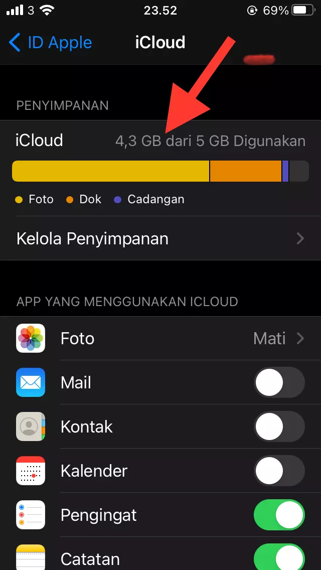 Cara Melihat Sisa Penyimpanan iCloud by Androbuntu 3