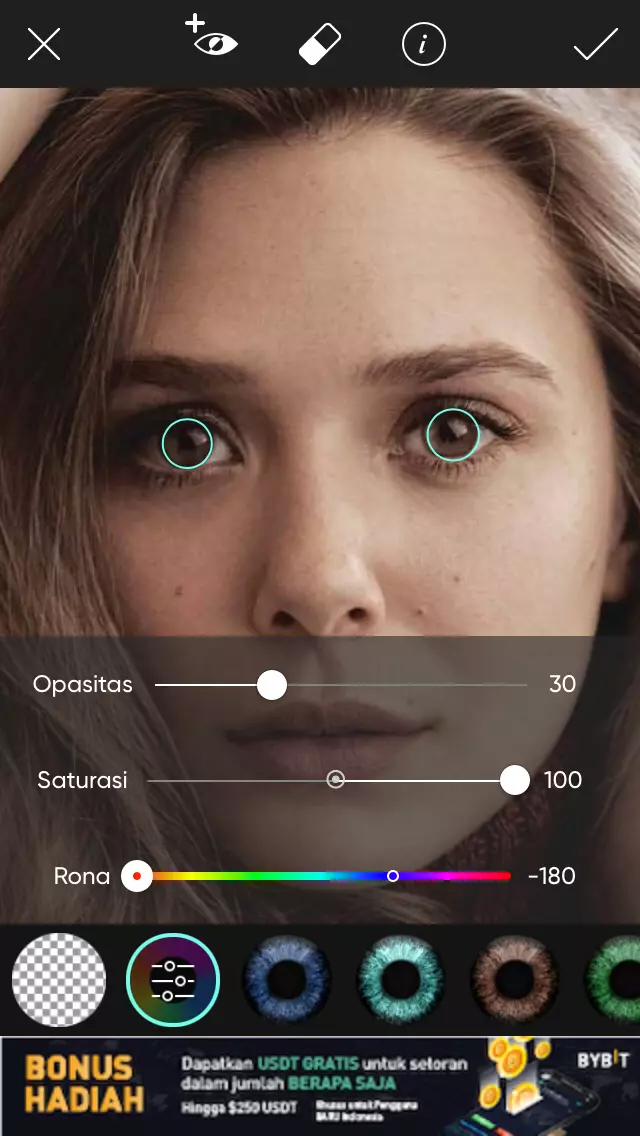 Cara Mengubah Warna Mata di Picsart by Androbuntu 5