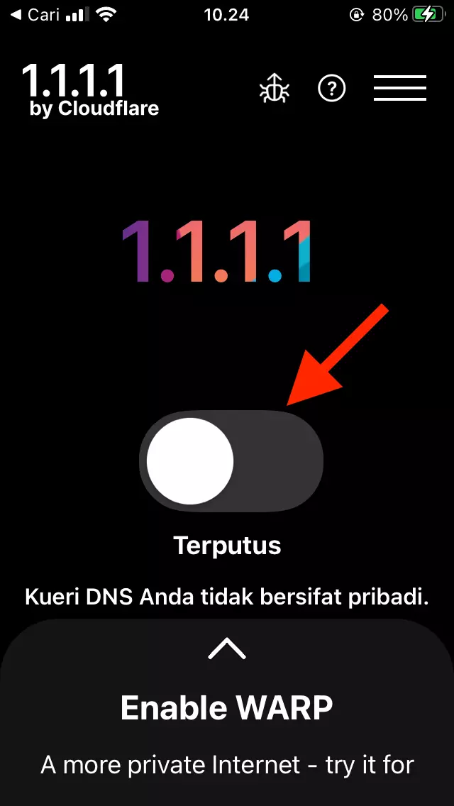 Cara Menggunakan Aplikasi 1.1.1.1 by Androbuntu 1