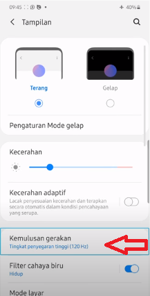 Aktifkan Refresh Rate Samsung 5